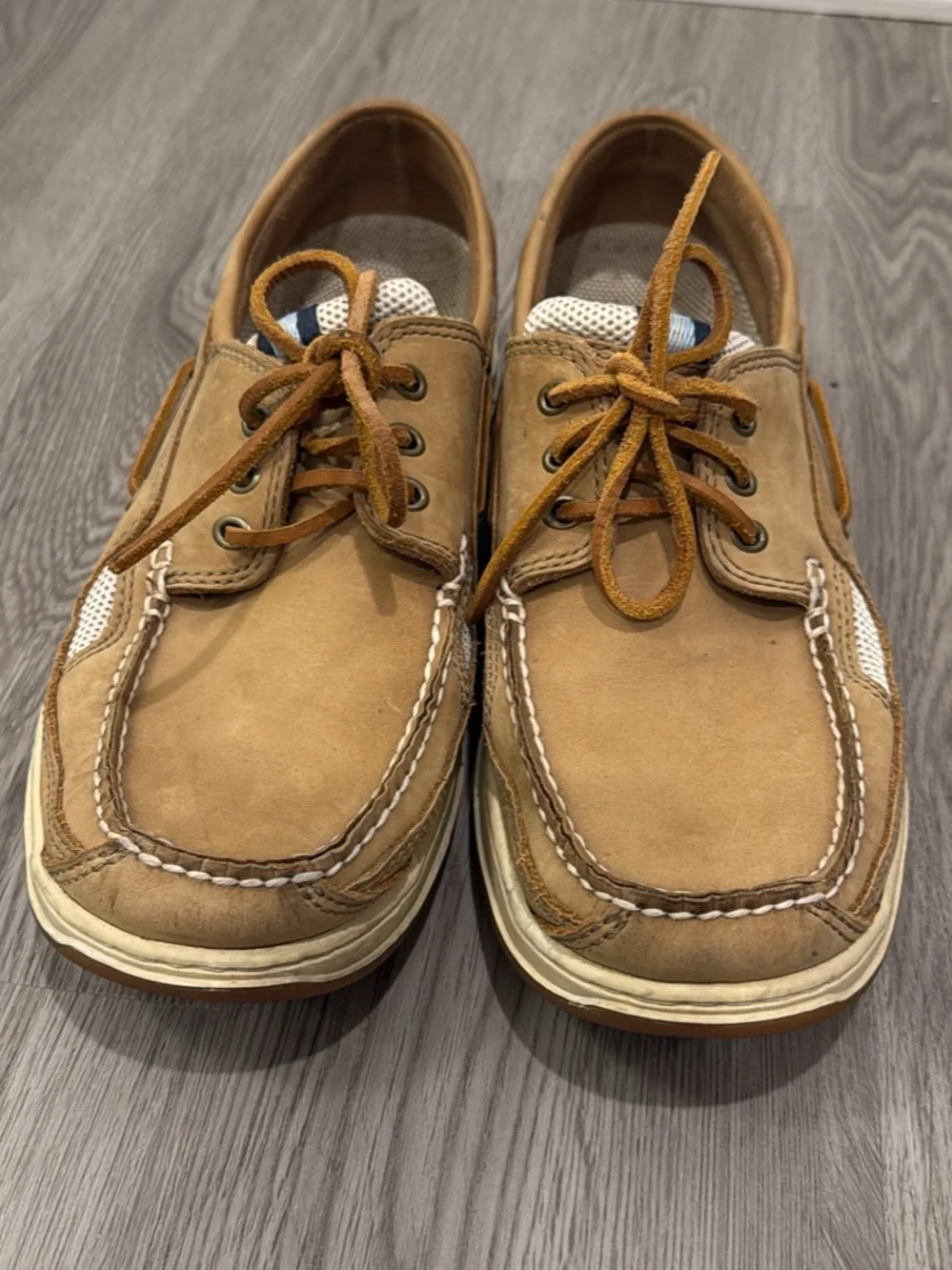 Men’s Sebago Brown Leather Boat Shoes with Tan Sole